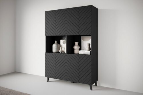 Home affaire Highboard Phuket, Front MDF, Moderne Hochkommode ohne Griffe mit 10 Fächern, Breite 120 cm