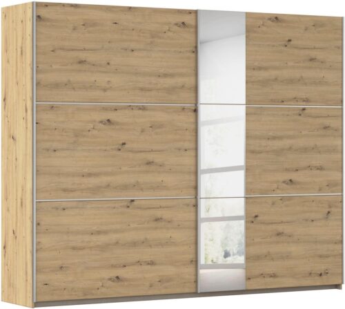 rauch Schwebetürenschrank Kleiderschrank Schrank Garderobe TOPSELLER ASTANA (3 Ausstattungen BASIC/CLASSIC/PREMIUM (inkl. SOFT-CLOSE-FUNKTION) mit 3 Spiegelelementen, Metallgriffleisten alufarbig MADE IN GERMANY