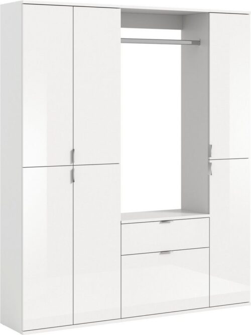 Home affaire Garderoben-Set Trondheim, Breite 152 cm, 5-teilig, bestehend aus:, (Set, 4-St), 2x Garderobenschrank, 1 Kommode, 1 Garderobenstange, 1 Ablageboden