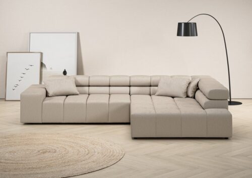 Home affaire Ecksofa Ancona incl. Kopfteilverstellung, Breite 319cm, L-Form, wahlweise motorische Sitztiefenverstellung, auch in Cord + Easy Care