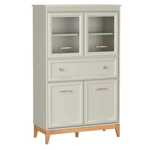 Lomadox Highboard WILNA-161, Kaschmir, 92 cm breit, feine Profilfräsung, Massivholz Füße