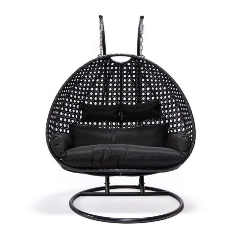 HOME DELUXE Hängesessel Polyrattan Hängesessel TWIN (inkl. Gestell, Korb, Sitzauflage, Montagezubehör, 4-St., Komplettset), Hängestuhl