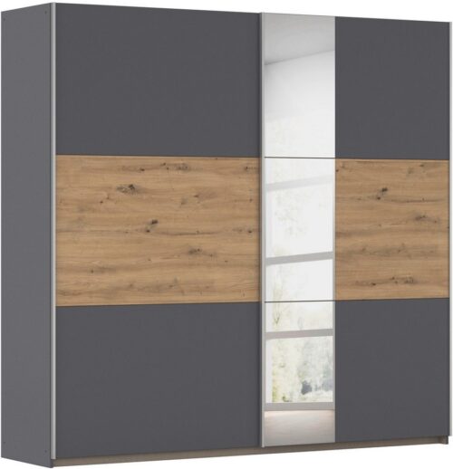 rauch Schwebetürenschrank Kleiderschrank Schrank Garderobe TOPSELLER ASTANA (3 Ausstattungen BASIC/CLASSIC/PREMIUM (inkl. SOFT-CLOSE-FUNKTION) mit 3 Spiegelelementen, Metallgriffleisten alufarbig MADE IN GERMANY