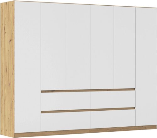 rauch Drehtürenschrank Schrank Garderobe MAINZ Breiten 91/136/181/226/271/315/360, Höhe 210cm (3 verschiedene Ausstattungen BASIC/CLASSIC/PREMIUM (inkl. SOFT-CLOSE) grifflose Front, Außentüren mit Push-to-Open Funktion MADE IN GERMANY