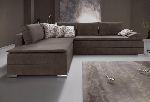 Home affaire Ecksofa Night & Day L-Form, B: 324 cm, Dauer-Schlaffunktion und Armlehne, Bettfunktion & Bettkasten, Boxspringbett 180x200 cm