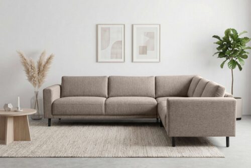 Home affaire Ecksofa Sveeva, L-Form, B.288 cm, schwarze Metallfüße, langlebiger Webstoff, mit Wellenunterfederung, viele Farben