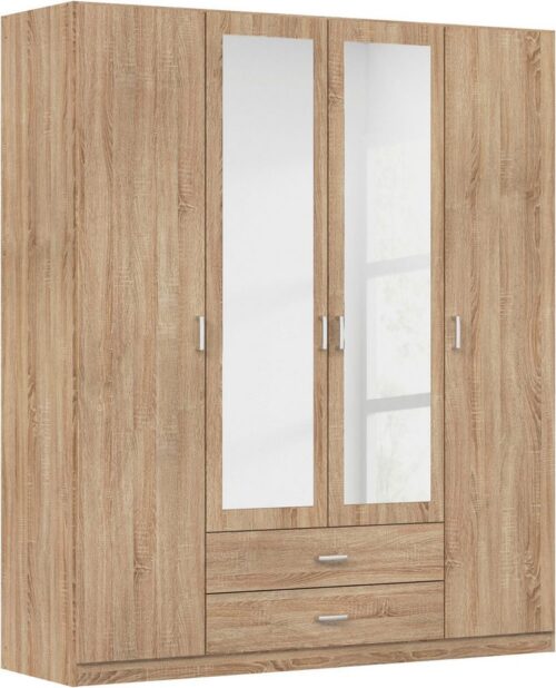 rauch Kleiderschrank Schrank Garderobe Ankleide GAMMA Breiten 91/136/181/226/271/315/360 cm (in 3 Ausstattungen BASIC/CLASSIC/PREMIUM (inkl. SOFT-CLOSE-Funktion) verschiedene Griff-Varianten, mit Spiegel TOPSELLER MADE IN GERMANY