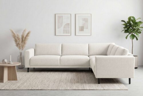 Home affaire Ecksofa Sveeva, L-Form, B.288 cm, schwarze Metallfüße, langlebiger Webstoff, mit Wellenunterfederung, viele Farben