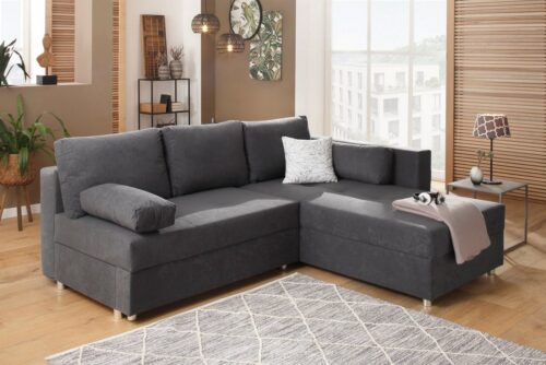 Home affaire Ecksofa Italia L-Form, B: 217 cm, Bettfunktion, Bettkasten & 1 Zierkissen, Federkern