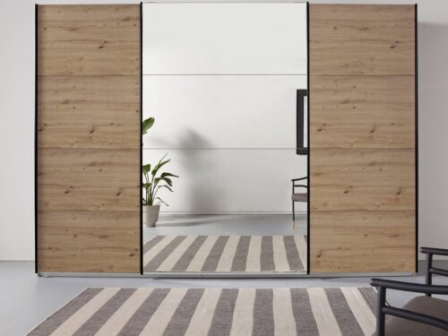 rauch Schwebetürenschrank Kleiderschrank Schrank Garderobe TOPSELLER OTELI inkl. Inneneinteilung (Breiten 203/271/315/360 cm Höhen 210/229 cm) mit 3 Innenschubladen sowie zusätzlichen Einlegeböden MADE IN GERMANY