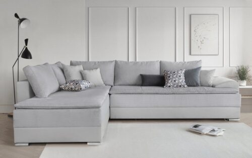 Home affaire Ecksofa Night & Day L-Form, B: 324 cm, Dauer-Schlaffunktion und Armlehne, Bettfunktion & Bettkasten, Boxspringbett 180x200 cm