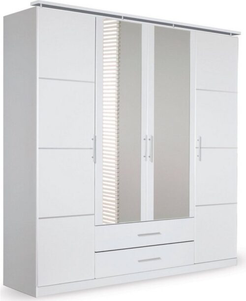 rauch Drehtürenschrank Micro mit eleganten Aufleistungen und praktischen Außenschubkästen