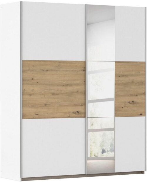 rauch Schwebetürenschrank Kleiderschrank Schrank Garderobe TOPSELLER ASTANA (3 Ausstattungen BASIC/CLASSIC/PREMIUM (inkl. SOFT-CLOSE-FUNKTION) mit 3 Spiegelelementen, Metallgriffleisten alufarbig MADE IN GERMANY