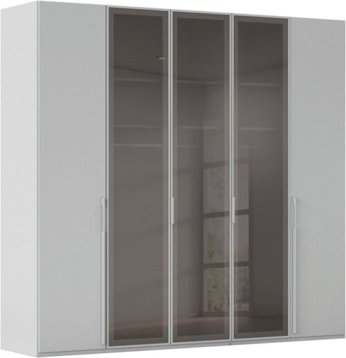 rauch Drehtürenschrank Schrank Garderobe SKAT SHINE Breiten 151/201/251/301cm, Höhe 223/235cm (3 verschiedene Ausstattungen BASIC/CLASSIC/PREMIUM (inkl. SOFT-CLOSE) edle Schrankfront mittig hochwertige Glasrahmentüren MADE IN GERMANY