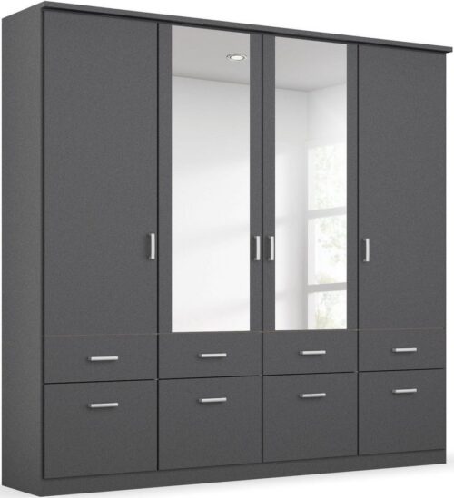 rauch Kleiderschrank Kleiderschrank Schrank Garderobe deckenhoher Schrank BREMEN (optional mit Spiegel, Breiten: 91/136/181 cm, Höhe: 199 cm) in vielen Farbvariationen, inkl. Kranzblende MADE IN GERMANY