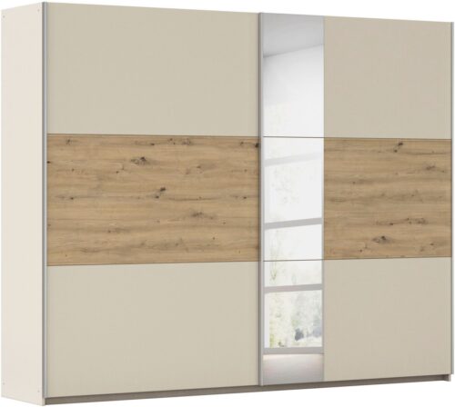 rauch Schwebetürenschrank Kleiderschrank Schrank Garderobe TOPSELLER ASTANA (3 Ausstattungen BASIC/CLASSIC/PREMIUM (inkl. SOFT-CLOSE-FUNKTION) mit 3 Spiegelelementen, Metallgriffleisten alufarbig MADE IN GERMANY