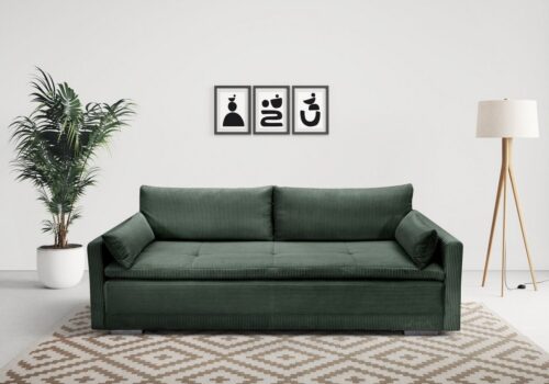 Home affaire Schlafsofa Andrea, B: 218 cm, Liegel. 158x198 cm, Bettfunktion & Bettkasten, Dauerschlafsofa mit Boxspring