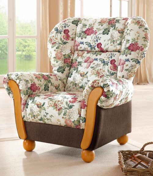 Home affaire Sessel Milano, bequemer Ohrensessel im Landhaus-Stil, Hochlehnsessel