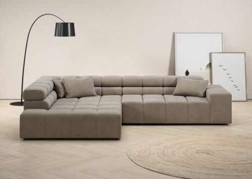 Home affaire Ecksofa Ancona incl. Kopfteilverstellung, Breite 319cm, L-Form, wahlweise motorische Sitztiefenverstellung, auch in Cord + Easy Care