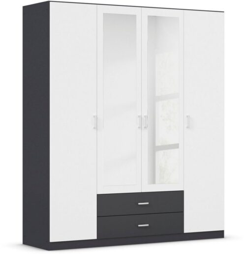 rauch Kleiderschrank Schrank Garderobe Ankleide GAMMA Breiten 91/136/181/226/271/315/360 cm (in 3 Ausstattungen BASIC/CLASSIC/PREMIUM (inkl. SOFT-CLOSE-Funktion) verschiedene Griff-Varianten, mit Spiegel TOPSELLER MADE IN GERMANY