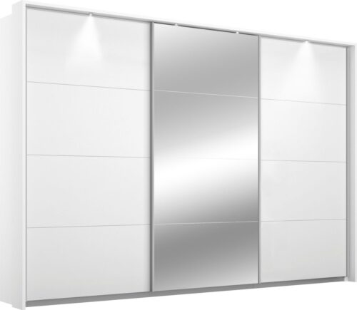 rauch Schwebetürenschrank Kleiderschrank Schrank Garderobe Wäscheschrank Ankleide KULMBACH (optional mit Beleuchtung, Breiten 278/368 cm Höhen 214/233 cm) mit umfangreicher Innenausstattung und Passepartout MADE IN GERMANY