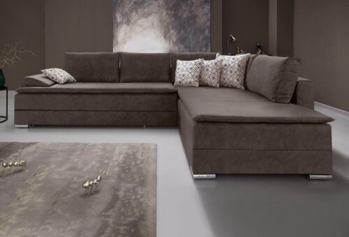 Home affaire Ecksofa Night & Day L-Form, B: 324 cm, Dauer-Schlaffunktion und Armlehne, Bettfunktion & Bettkasten, Boxspringbett 180x200 cm