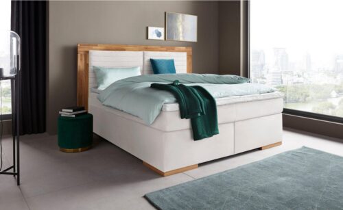 Home affaire Boxspringbett Cup, mit Massivholzrahmen, mit Topper, in 2 Härtegraden, in 3 Breiten