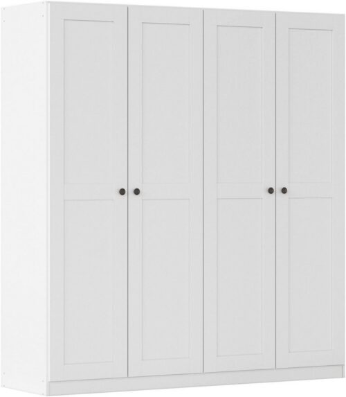 rauch Drehtürenschrank Kleiderschrank Schrank Garderobe Ankleide Schlafzimmerschrank YLVA (Breiten: 90/135/180 cm, Höhe 197 cm) skandinavischer Style mit Rahmenfront und Knopfgriffen MADE IN GERMANY