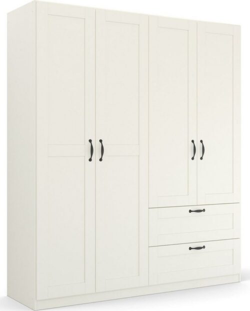 rauch Drehtürenschrank Kleiderschrank Schrank Garderobe Ankleide COTTAGE BY QUADRA SPIN (Breiten: 181/226/271 cm, Höhe 210 cm) in skandinavischem Landhausstil, mit Schubladen