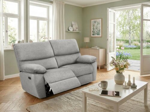 Home affaire 2-Sitzer LANNOY, mit manueller o. elektrischer Relaxfunktion in beiden Sitzen., Elektrische Variante mit USB A/C. Federkern, Webstoff