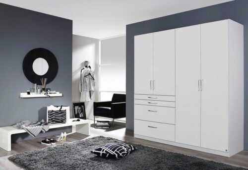 rauch Kleiderschrank Harburg Drehtürenschrank Schlafzimmerschrank mit viel Stauraum oberste Schublade mit praktischer Facheinteilung MADE IN GERMANY