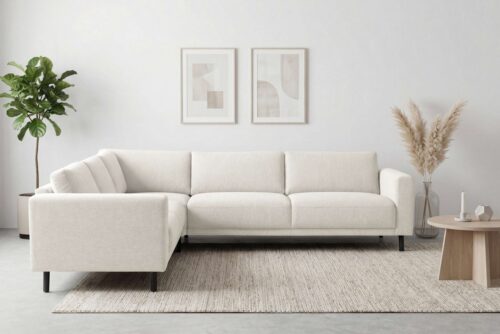 Home affaire Ecksofa Sveeva, L-Form, B.288 cm, schwarze Metallfüße, langlebiger Webstoff, mit Wellenunterfederung, viele Farben
