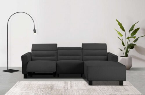 Home affaire Ecksofa Carpari, L-Form, 263 cm, manuelle o. elektrische Relaxfunktion, USB A/C und Kopfteilverstellung