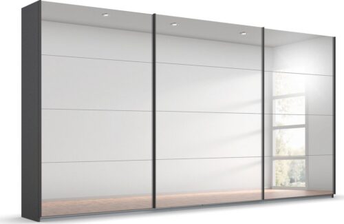 rauch Schwebetürenschrank Kleiderschrank Schrank Garderobe Wäscheschrank Ankleide ORACLE (Breiten 203/271/315/360 cm Höhen 210/229 cm) mit vollflächig aufgelegten Spiegelelementen MADE IN GERMANY
