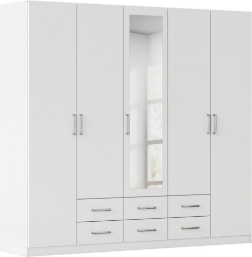 rauch Kleiderschrank Schrank Garderobe Ankleide GAMMA Breiten 91/136/181/226/271/315/360 cm (in 3 Ausstattungen BASIC/CLASSIC/PREMIUM (inkl. SOFT-CLOSE-Funktion) verschiedene Griff-Varianten, mit Spiegel TOPSELLER MADE IN GERMANY