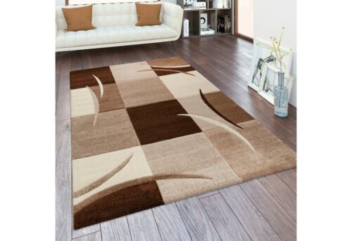 Paco Home Teppich Diamond 665, rechteckig, Höhe: 17 mm, Karo Muster, 3D-Design, auch als Läufer, Wohnzimmer, Schlafzimmer
