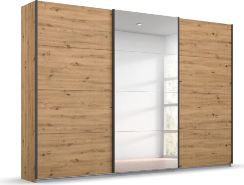 rauch Schwebetürenschrank Kleiderschrank Schrank Garderobe Wäscheschrank Ankleide OTELI (Breiten 203/271/315/360 cm Höhen 210/229 cm) mit Spiegel, schlichte Dekor- oder Hochglanz-Front MADE IN GERMANY