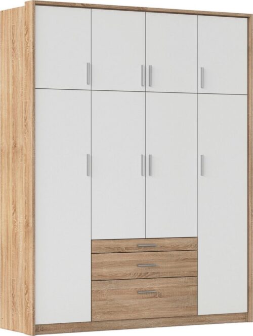 rauch Kleiderschrank Schrank Drehtürenschrank Garderobe Ankleide Schlafzimmer HILDESHEIM (Breiten: 185/275 cm, Höhe 231 cm) oberste Schublade mit praktischer Facheinteilung MADE IN GERMANY