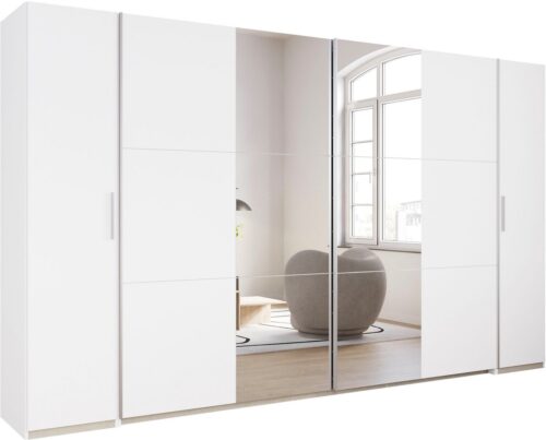rauch Schwebetürenschrank Kleiderschrank Drehtürenschrank Schrank Garderobe KRONACH TOPSELLER (in 3 Ausstattungen BASIC/CLASSIC/PREMIUM, Breiten 225/268/311/354 cm) Kombischrank optional mit 1 oder 2 Spiegel viele Böden MADE IN GERMANY