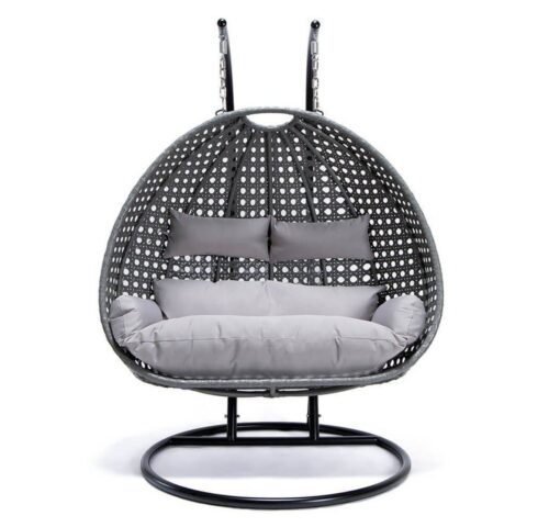 HOME DELUXE Hängesessel Polyrattan Hängesessel TWIN (inkl. Gestell, Korb, Sitzauflage, Montagezubehör, 4-St., Komplettset), Hängestuhl
