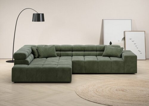 Home affaire Ecksofa Ancona incl. Kopfteilverstellung, Breite 319cm, L-Form, wahlweise motorische Sitztiefenverstellung, auch in Cord + Easy Care