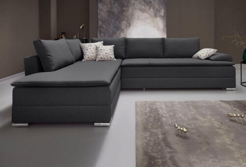 Home affaire Ecksofa Night & Day L-Form, B: 324 cm, Dauer-Schlaffunktion und Armlehne, Bettfunktion & Bettkasten, Boxspringbett 180x200 cm