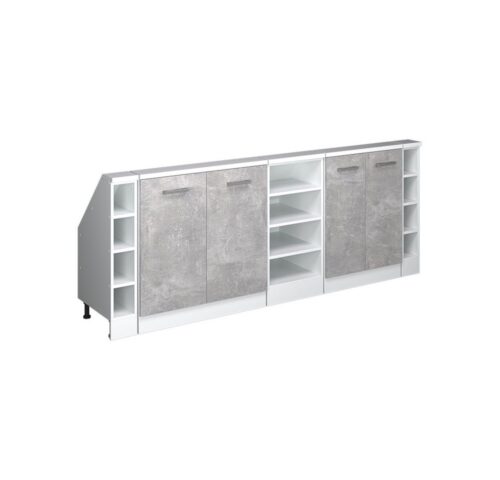 Vicco Kommode Rion, Beton/Weiß/Weiß, 5er Set (5 St)