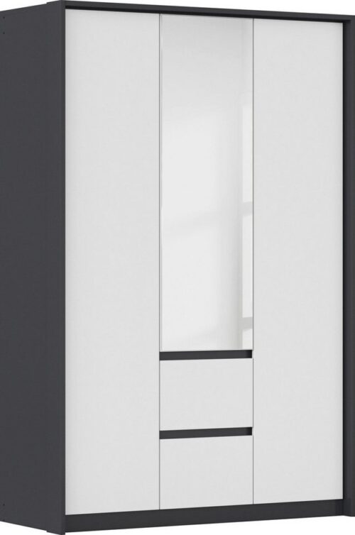 rauch Drehtürenschrank Mainz mit Spiegel und Passepartout optional mit Beleuchtung, Außentüren mit Push-to-Open Funktion