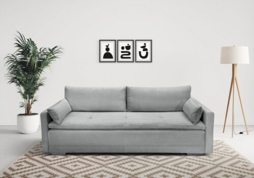Home affaire Schlafsofa Andrea, B: 218 cm, Liegel. 158x198 cm, Bettfunktion & Bettkasten, Dauerschlafsofa mit Boxspring