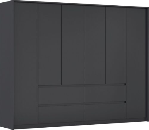 rauch Drehtürenschrank Mainz mit Passepartout optional mit Beleuchtung, Außentüren mit Push-to-Open Funktion