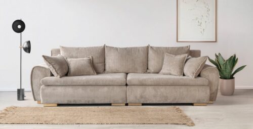 Home affaire Big-Sofa Katja, B: 275 cm - OTTO. Verlässliche Qualität., Mega-Sofa mit 4 Zierkissen