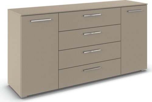 rauch Kombikommode Sideboard Schubkommode Kommode MONTCLAR Front Dekor/Hochglanz/Glas (Breite 160 / Höhe 81 cm, 2 Einlegeböden, inkl. Soft-Close-Funktion), 2-türig, 4 geräumige Schubladen, viele Griffvarianten MADE IN GERMANY