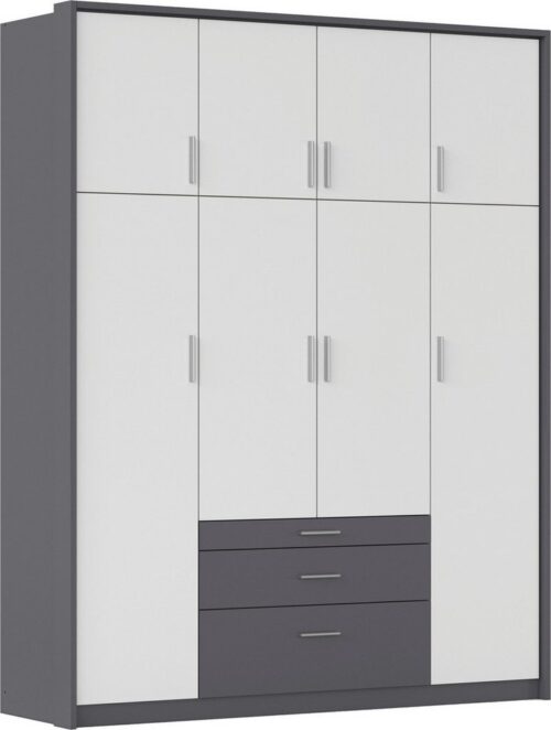 rauch Kleiderschrank Schrank Drehtürenschrank Garderobe Ankleide Schlafzimmer HILDESHEIM (Breiten: 185/275 cm, Höhe 231 cm) oberste Schublade mit praktischer Facheinteilung MADE IN GERMANY