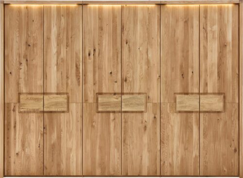Home affaire Kleiderschrank Ambroise, aus Wildeiche, inkl. Passepartout Massivholz-Kleiderschrank, im 50 cm Raster planbar